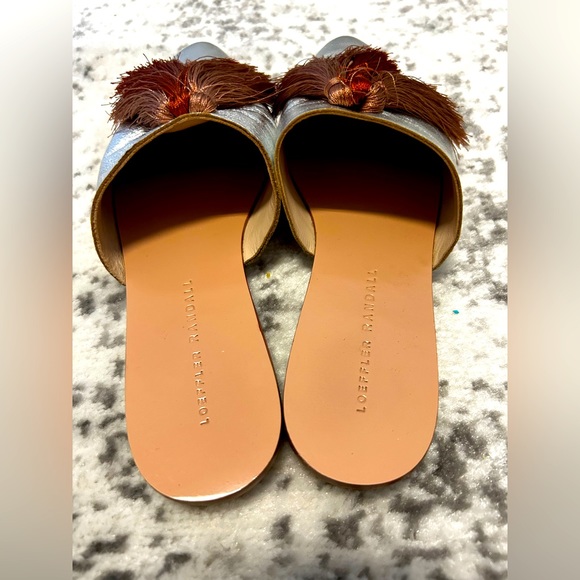 Loeffler Randall Winnie tassel metallic leather mules - Picture 4 of 6